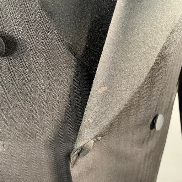 SAMUELSOHN Size 40 Black Wool Shawl Collar Double Breasted Tuxedo - Picture 7 of 11